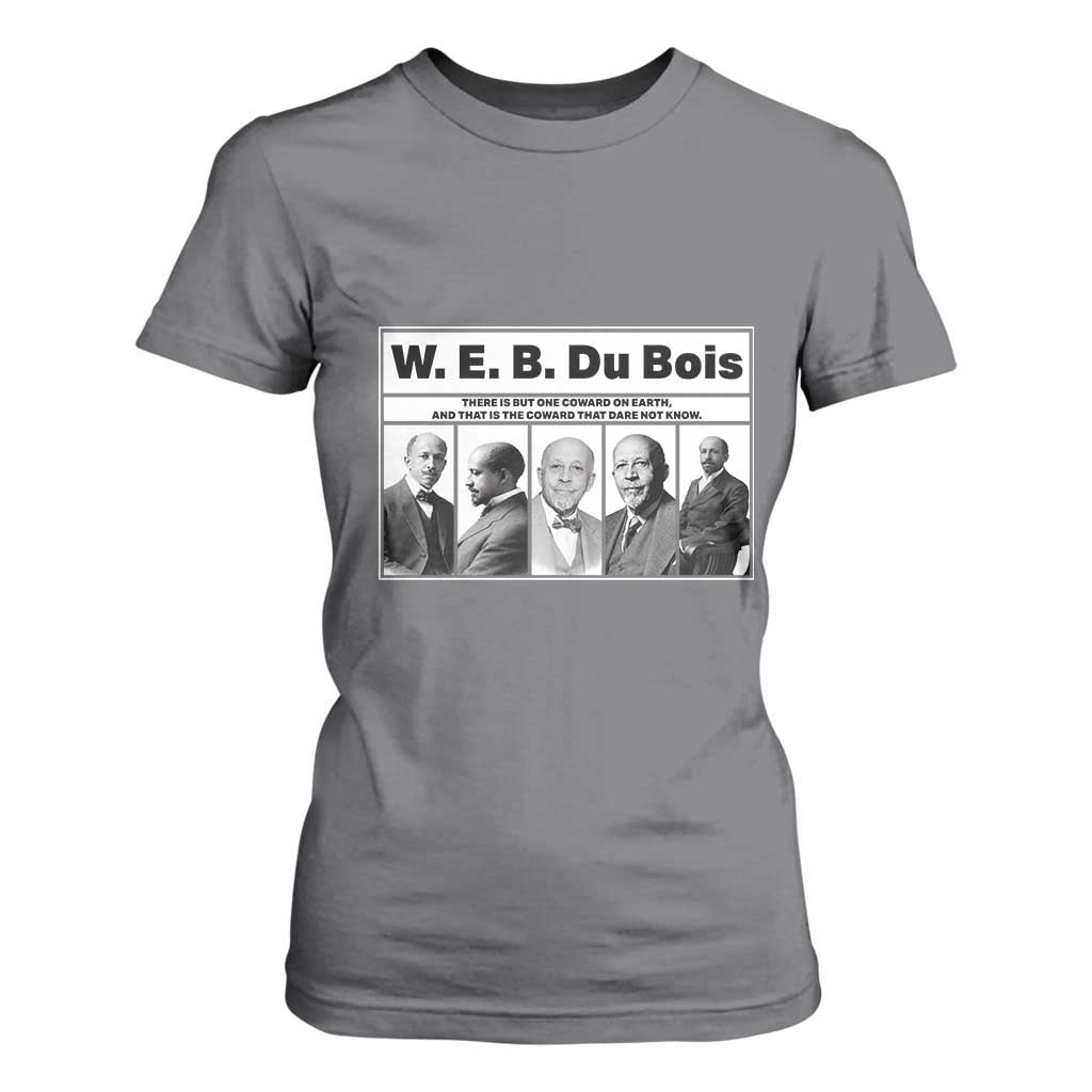 W E B Du Bois Quote T Shirt For Women There Is But One Coward On Earth