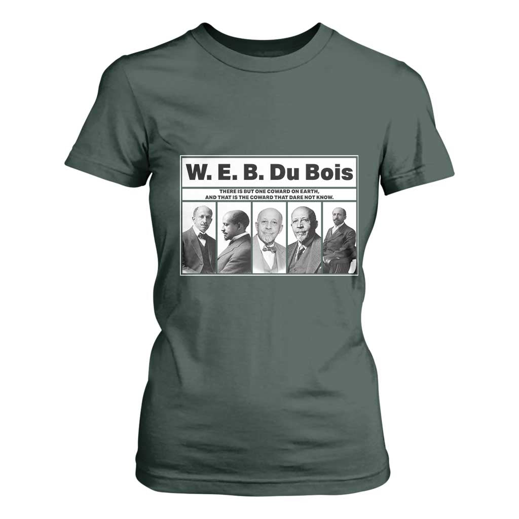 W E B Du Bois Quote T Shirt For Women There Is But One Coward On Earth
