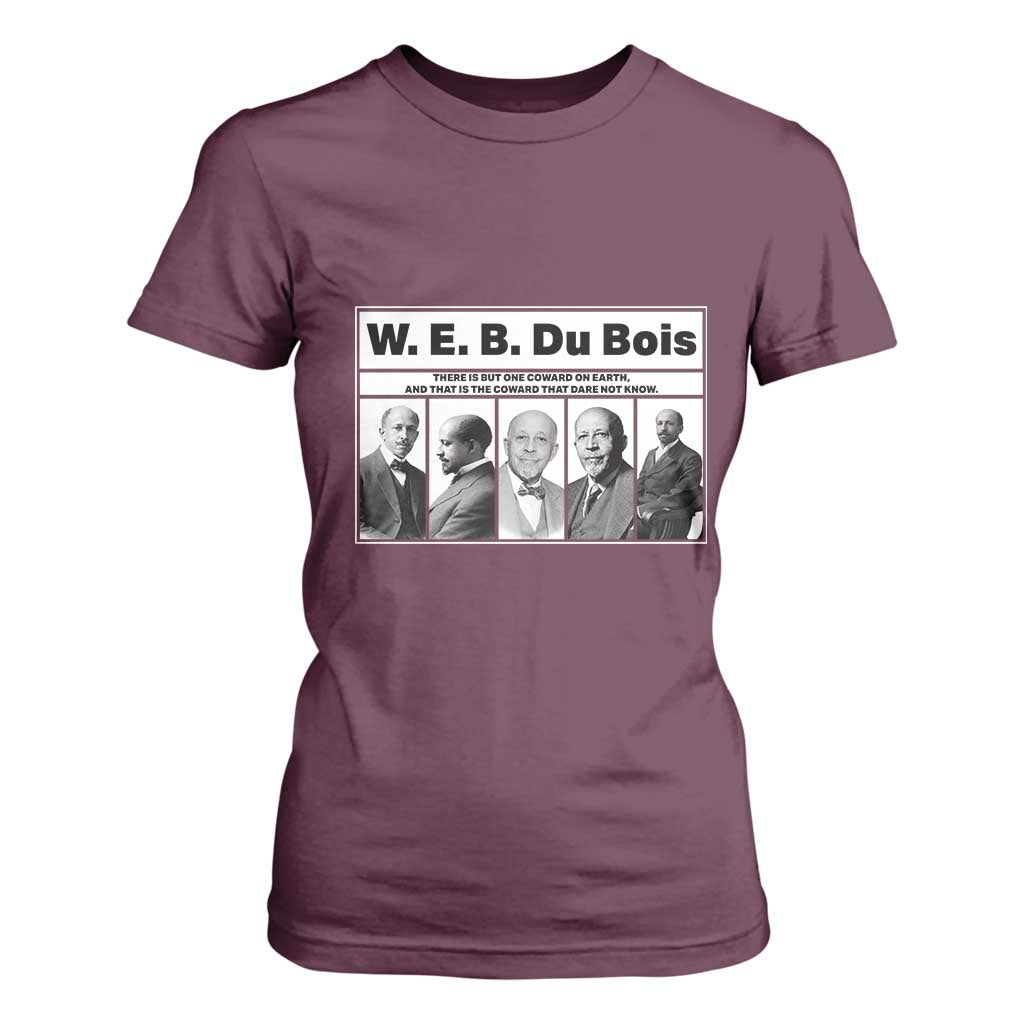 W E B Du Bois Quote T Shirt For Women There Is But One Coward On Earth