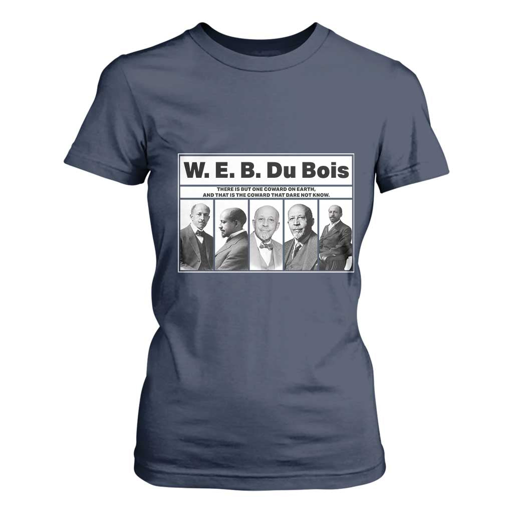 W E B Du Bois Quote T Shirt For Women There Is But One Coward On Earth