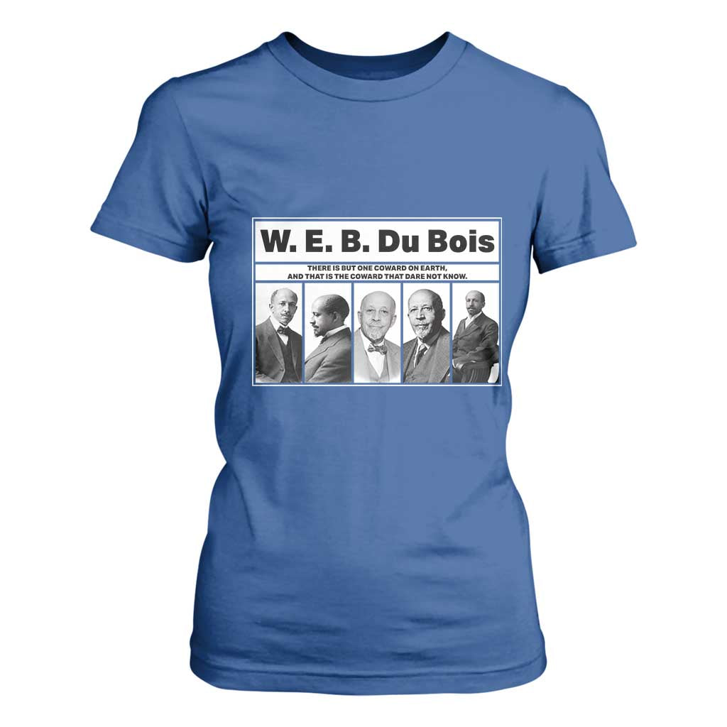 W E B Du Bois Quote T Shirt For Women There Is But One Coward On Earth
