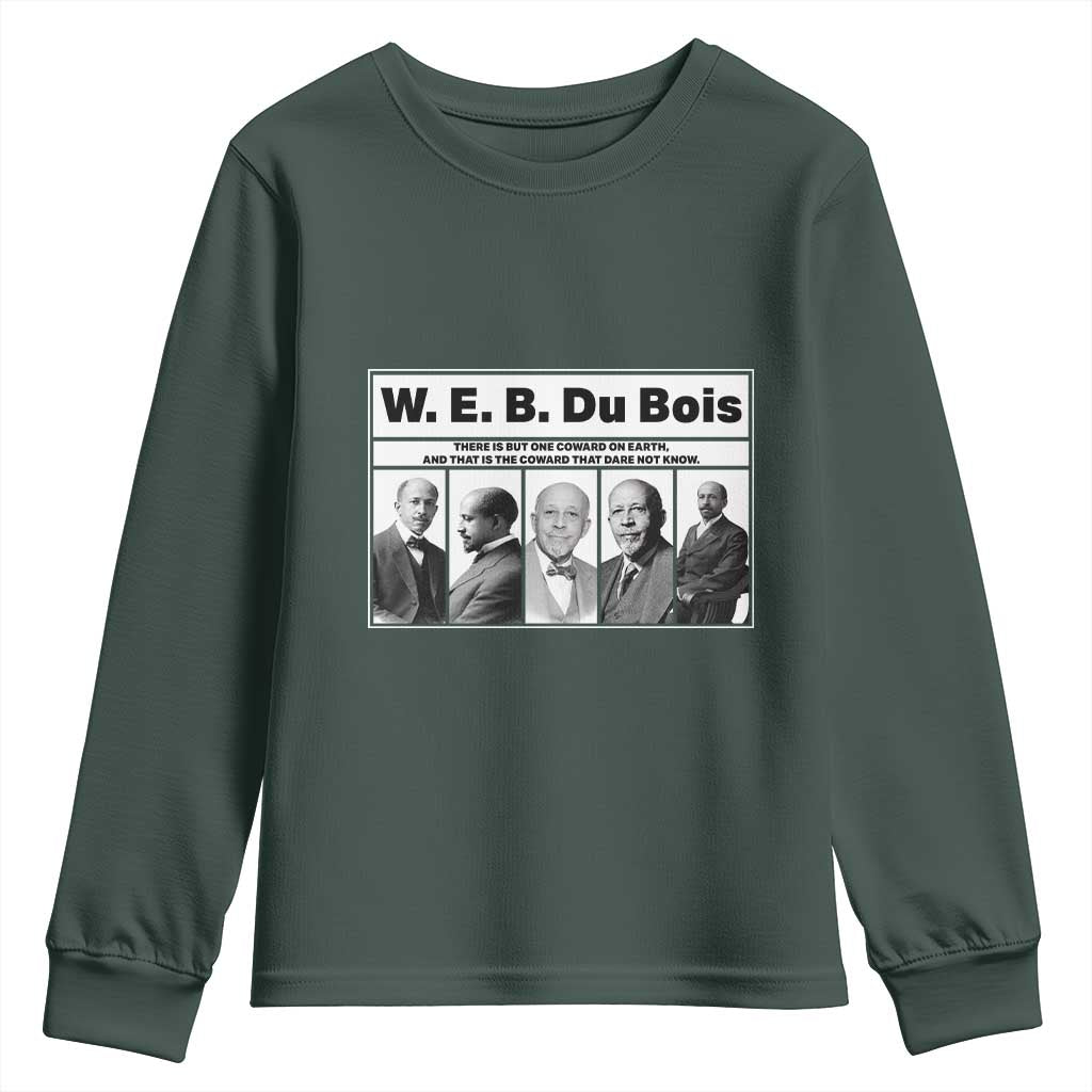 W E B Du Bois Quote Youth Sweatshirt There Is But One Coward On Earth