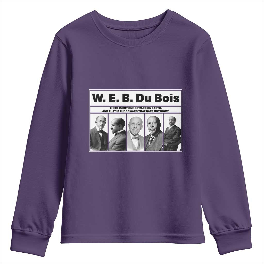 W E B Du Bois Quote Youth Sweatshirt There Is But One Coward On Earth