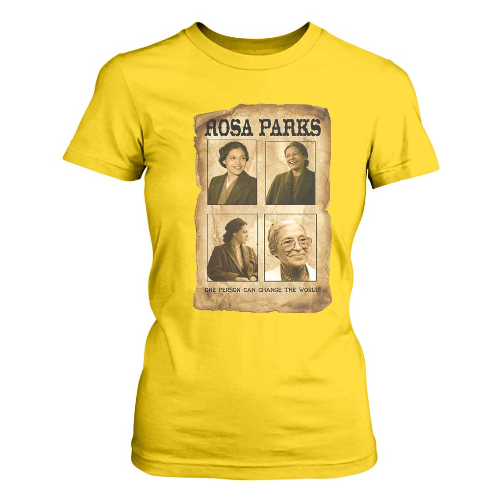 One Person Can Change The World Quote T Shirt For Women Rosa Parks Legacy