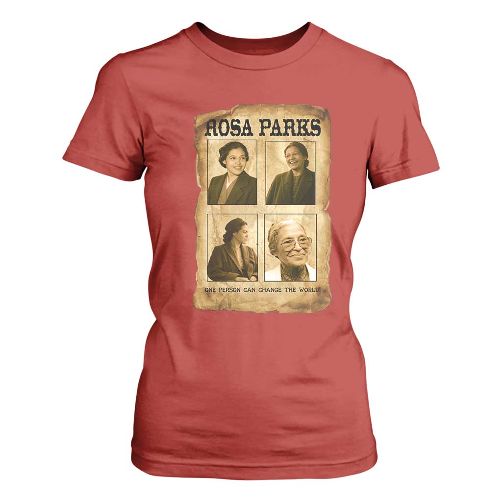 One Person Can Change The World Quote T Shirt For Women Rosa Parks Legacy