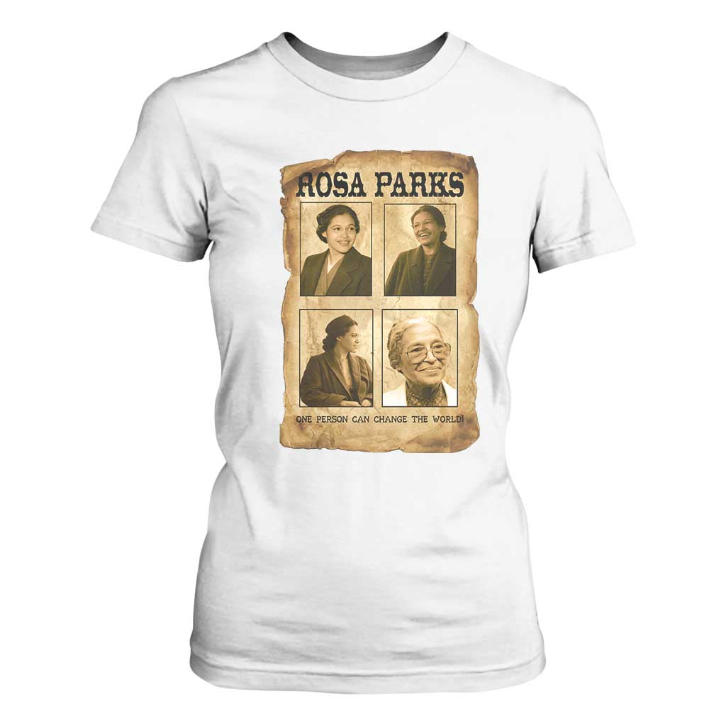 One Person Can Change The World Quote T Shirt For Women Rosa Parks Legacy