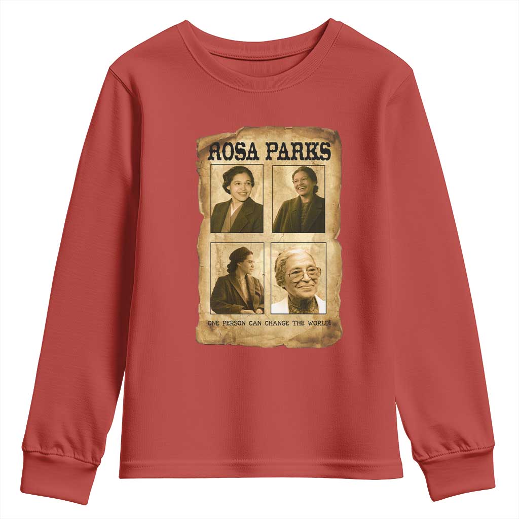 One Person Can Change The World Quote Youth Sweatshirt Rosa Parks Legacy