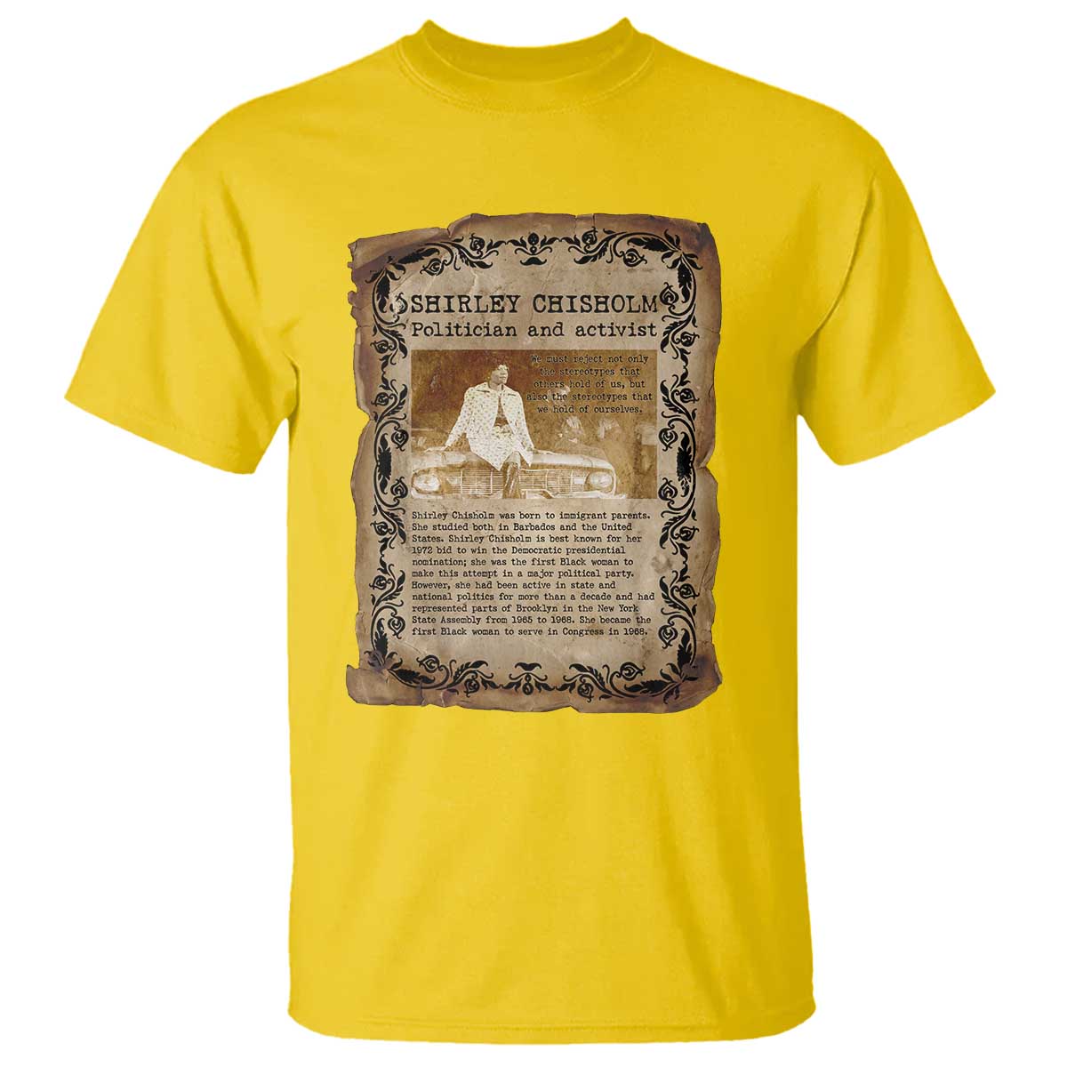 Vintage Newspaper Shirley Chisholm T Shirt Black History Month Gift
