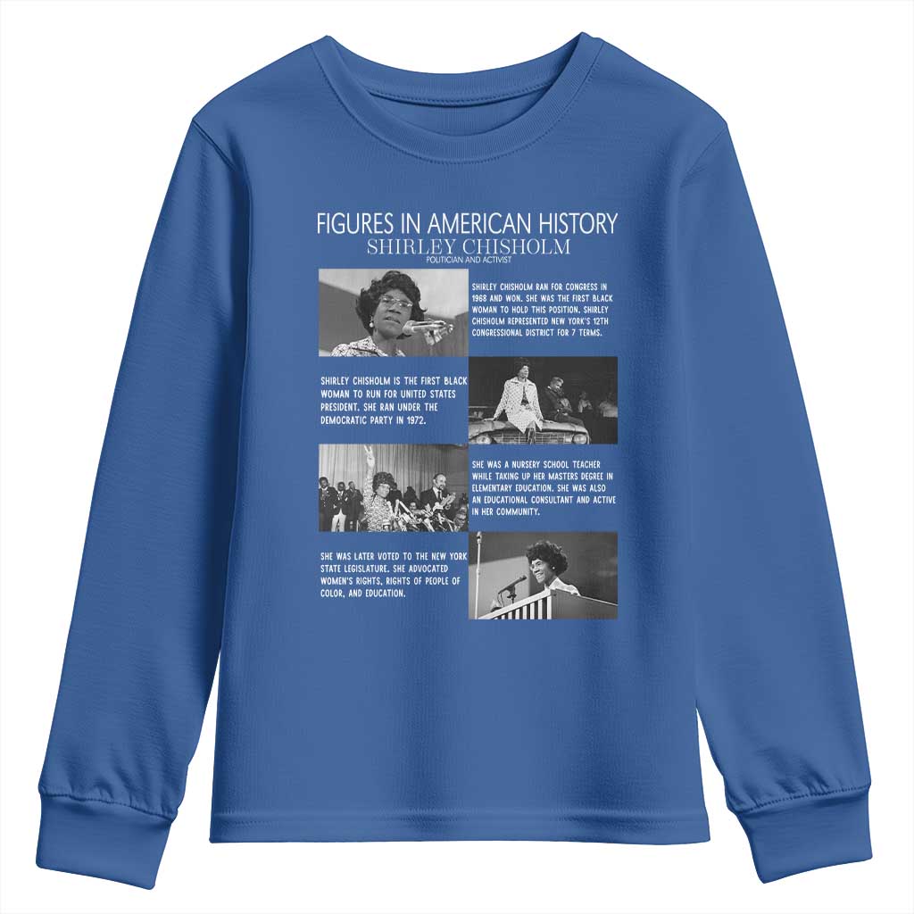 Shirley Chisholm Youth Sweatshirt Black Woman Leadership Icon