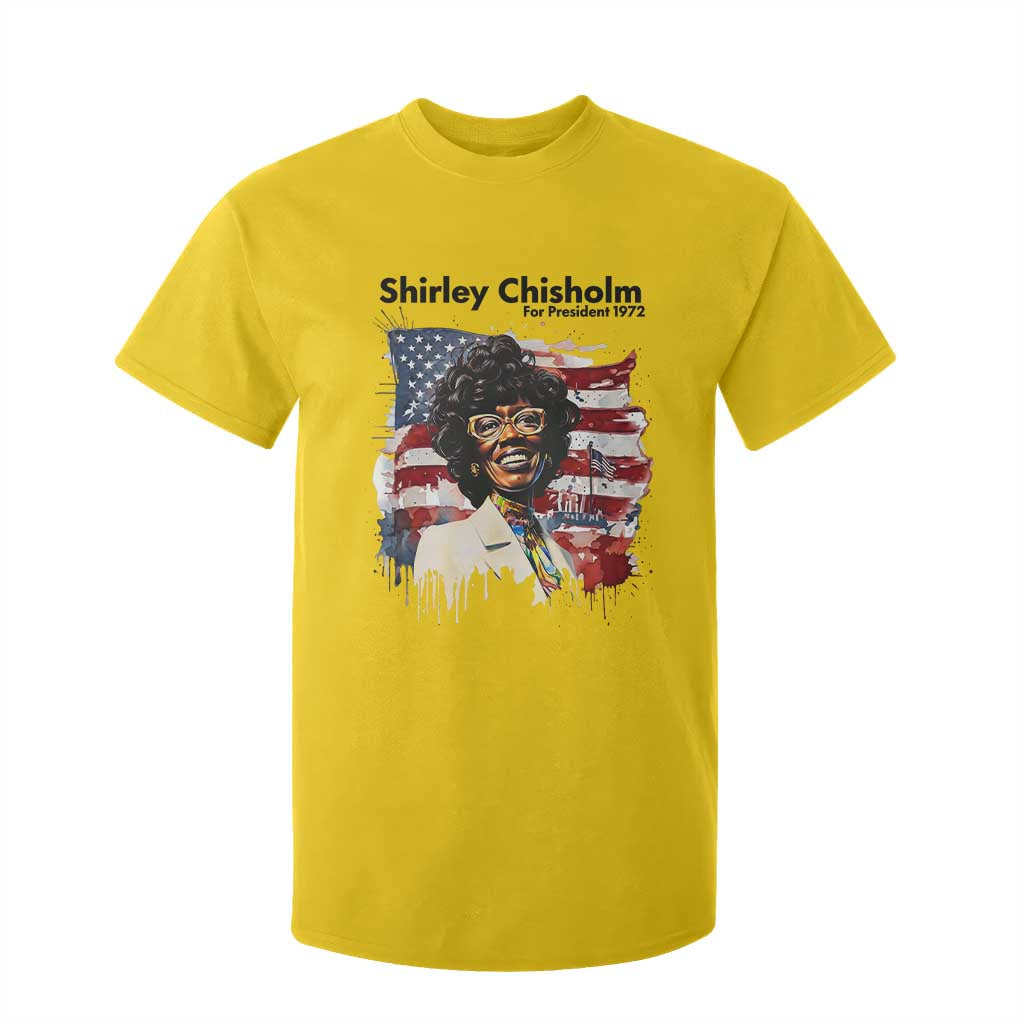 Shirley Chisholm For President 1972 With American Flag T Shirt For Kid