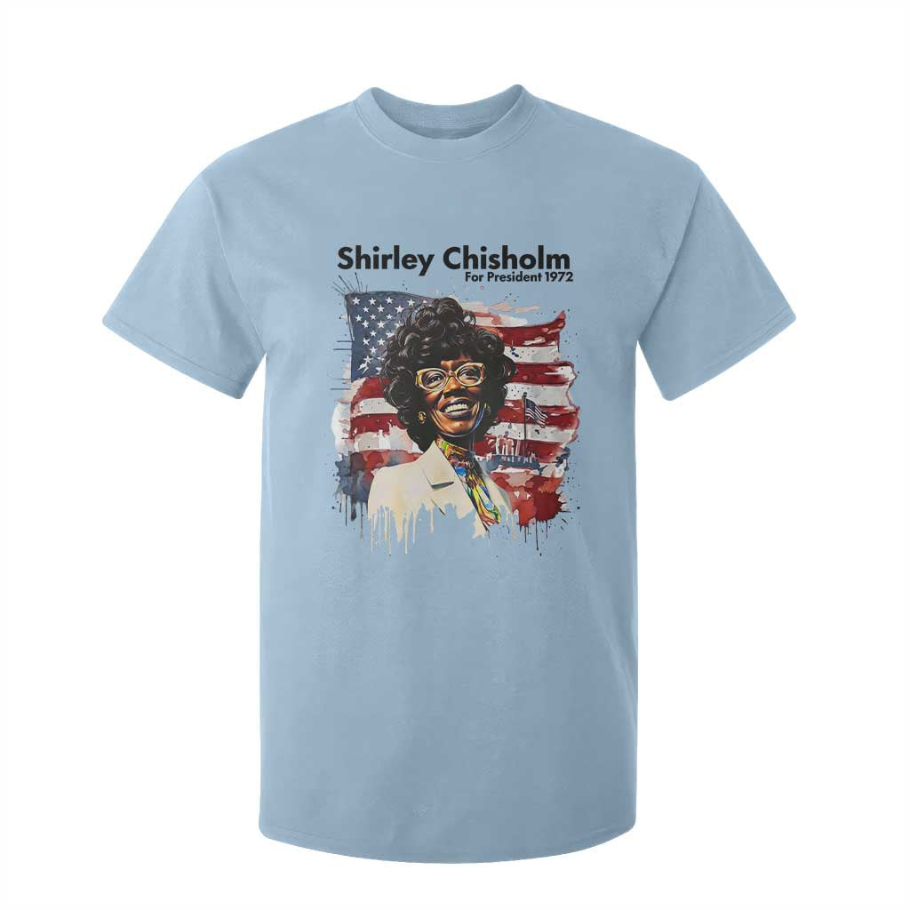 Shirley Chisholm For President 1972 With American Flag T Shirt For Kid