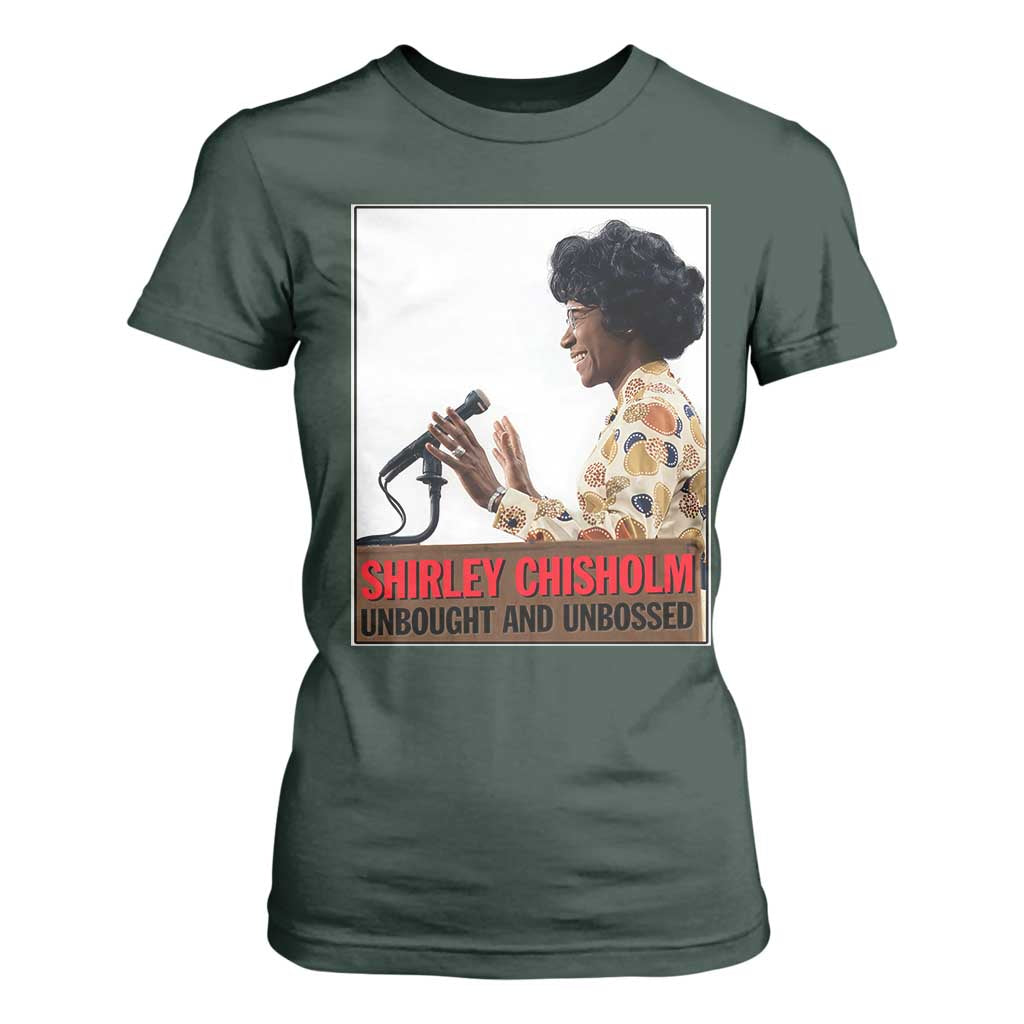 Shirley Chisholm Feminist Empowerment T Shirt For Women Unbought And Unbossed