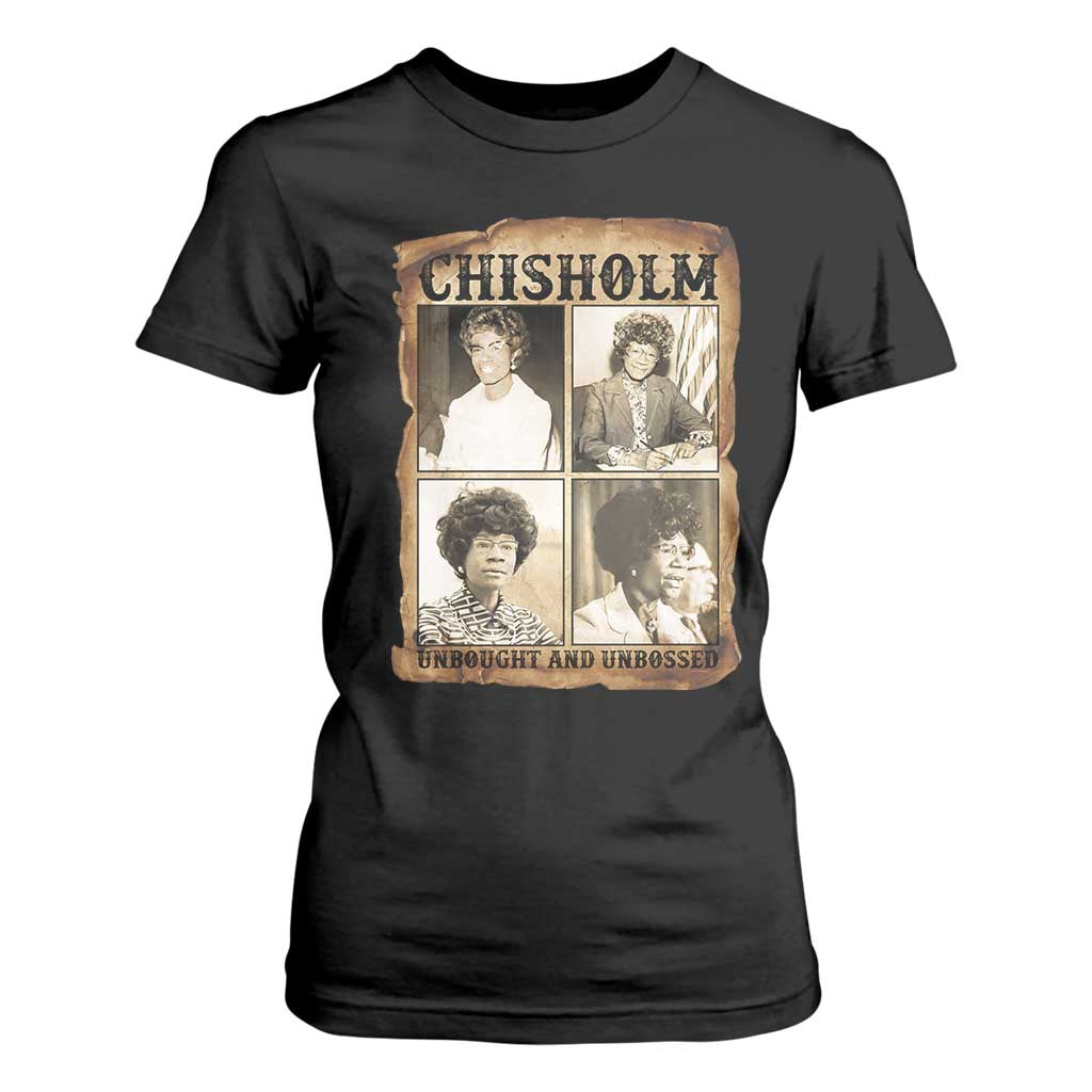 Vintage Shirley Chisholm Unbought And Unbossed T Shirt For Women Womens History Month