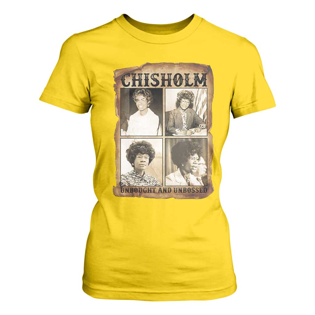 Vintage Shirley Chisholm Unbought And Unbossed T Shirt For Women Womens History Month