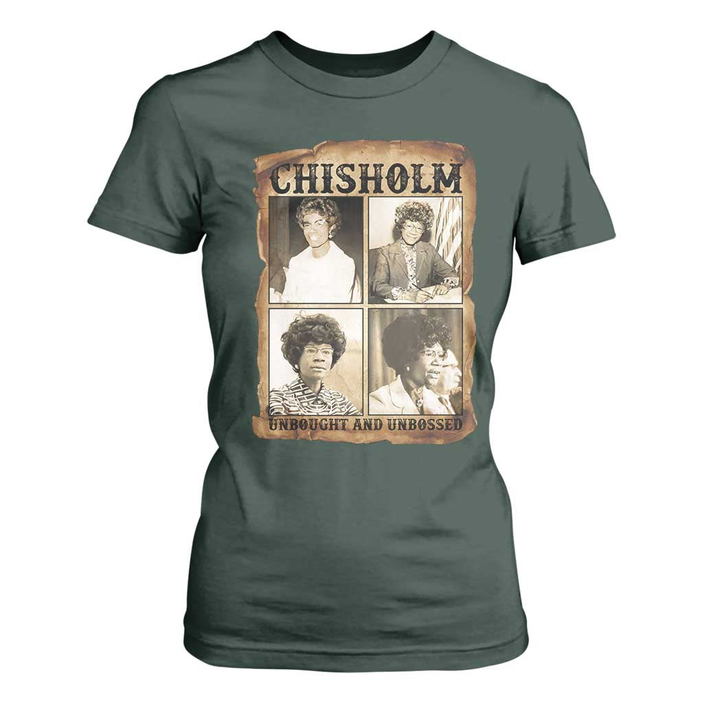 Vintage Shirley Chisholm Unbought And Unbossed T Shirt For Women Womens History Month