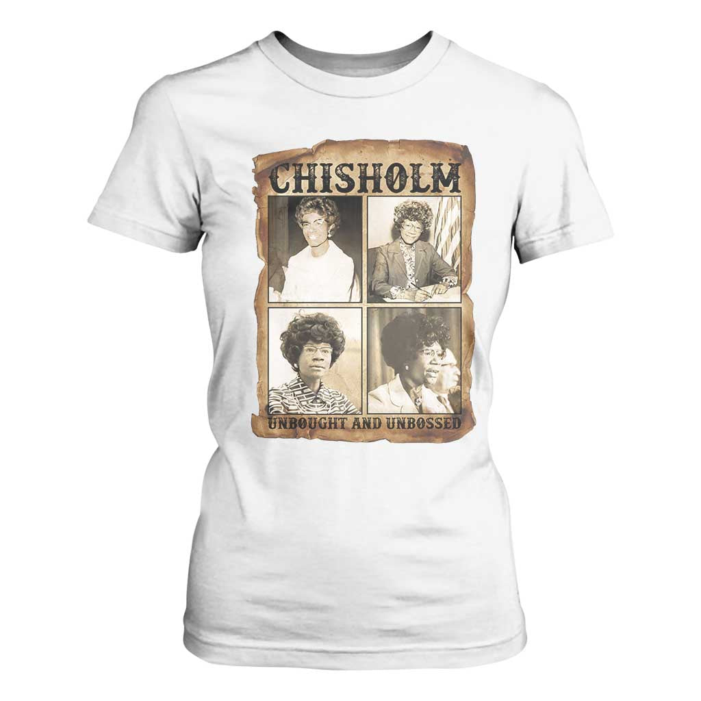 Vintage Shirley Chisholm Unbought And Unbossed T Shirt For Women Womens History Month