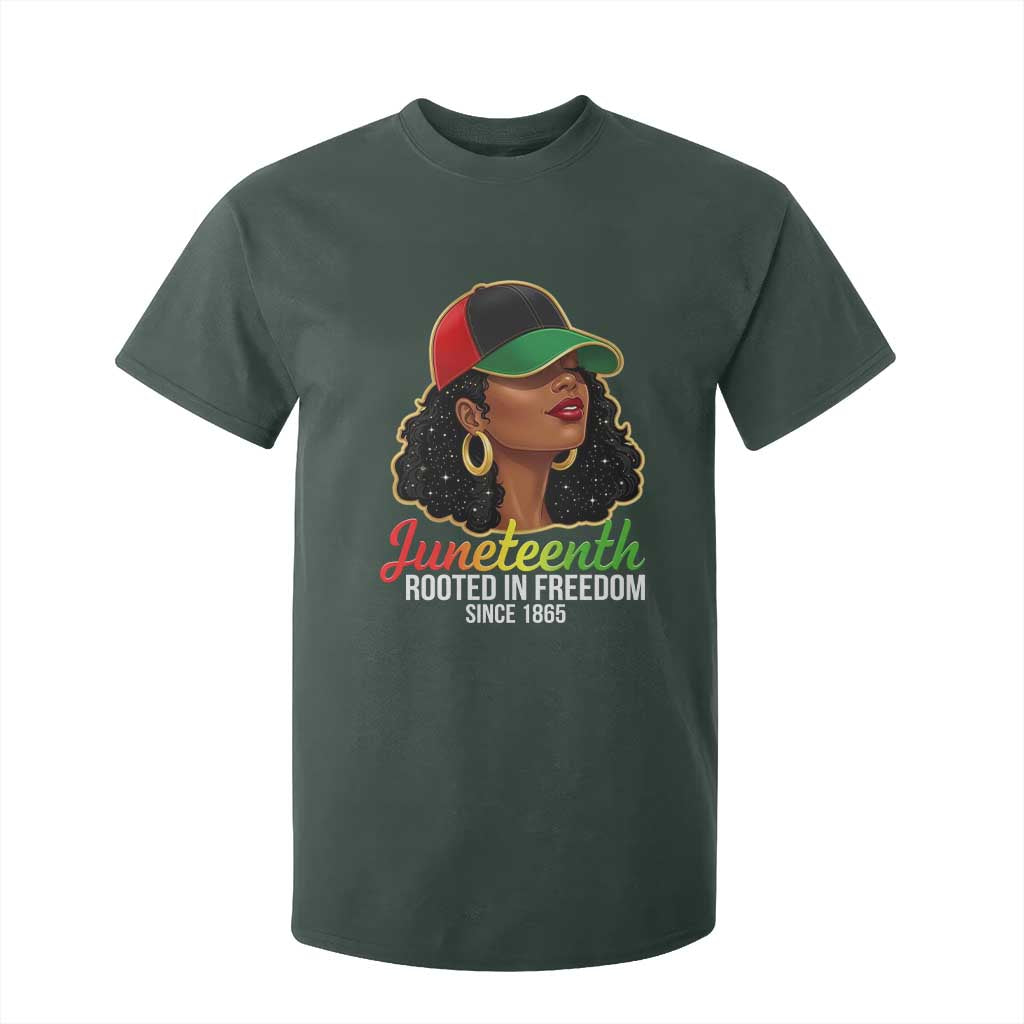 Black Woman Juneteenth Graphic T Shirt For Kid Rooted In Freedom Since 1865