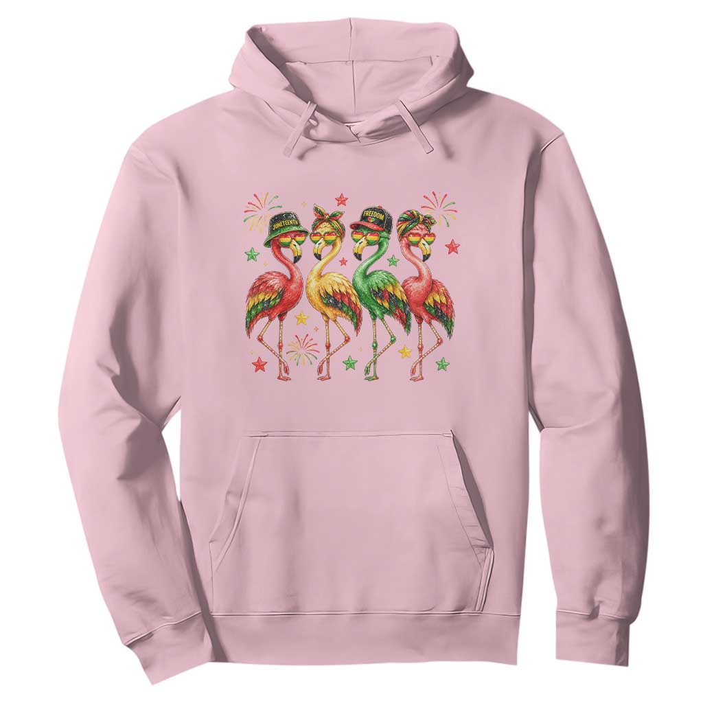 Funny Juneteenth Flamingos Squad Hoodie African American Heritage