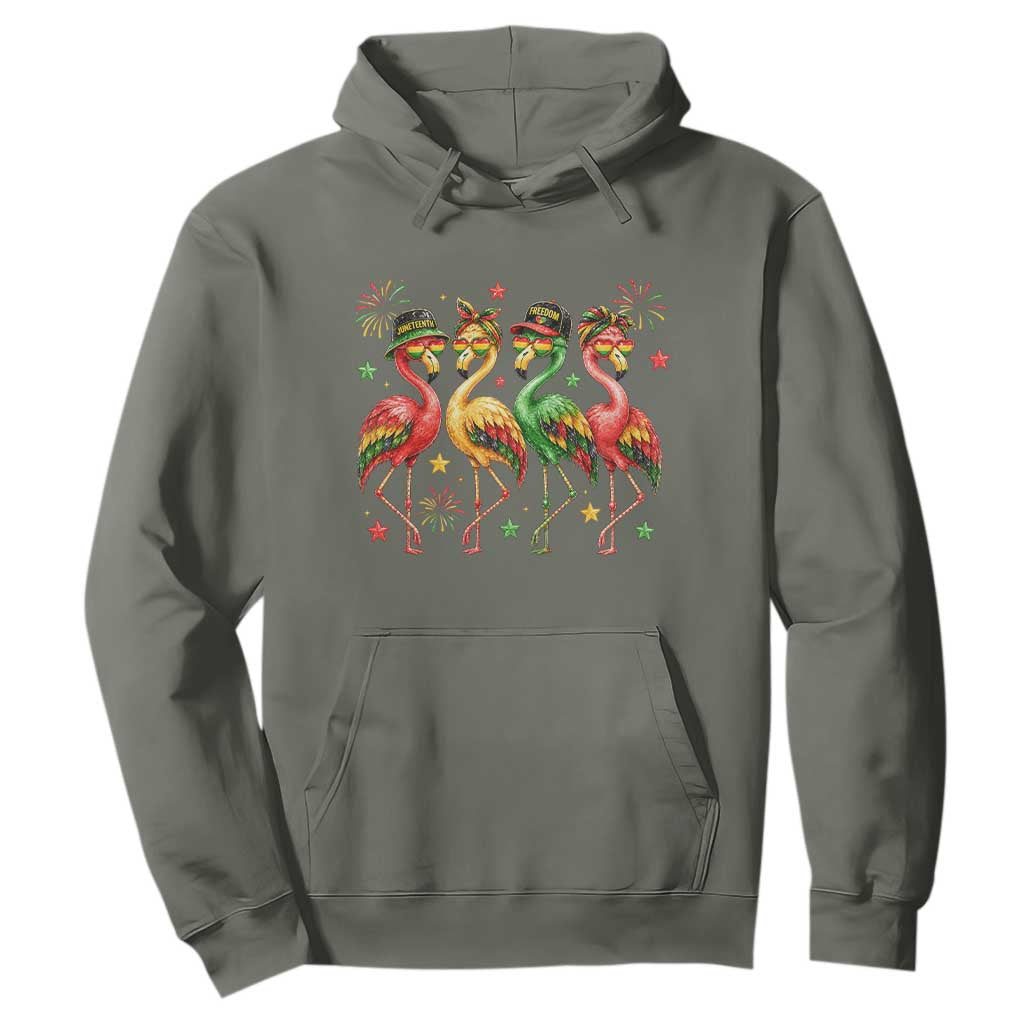 Funny Juneteenth Flamingos Squad Hoodie African American Heritage