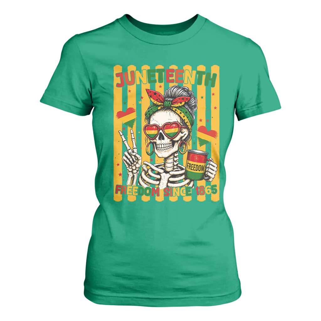 Skeleton Juneteenth Freedom T Shirt For Women African American Pride Gift