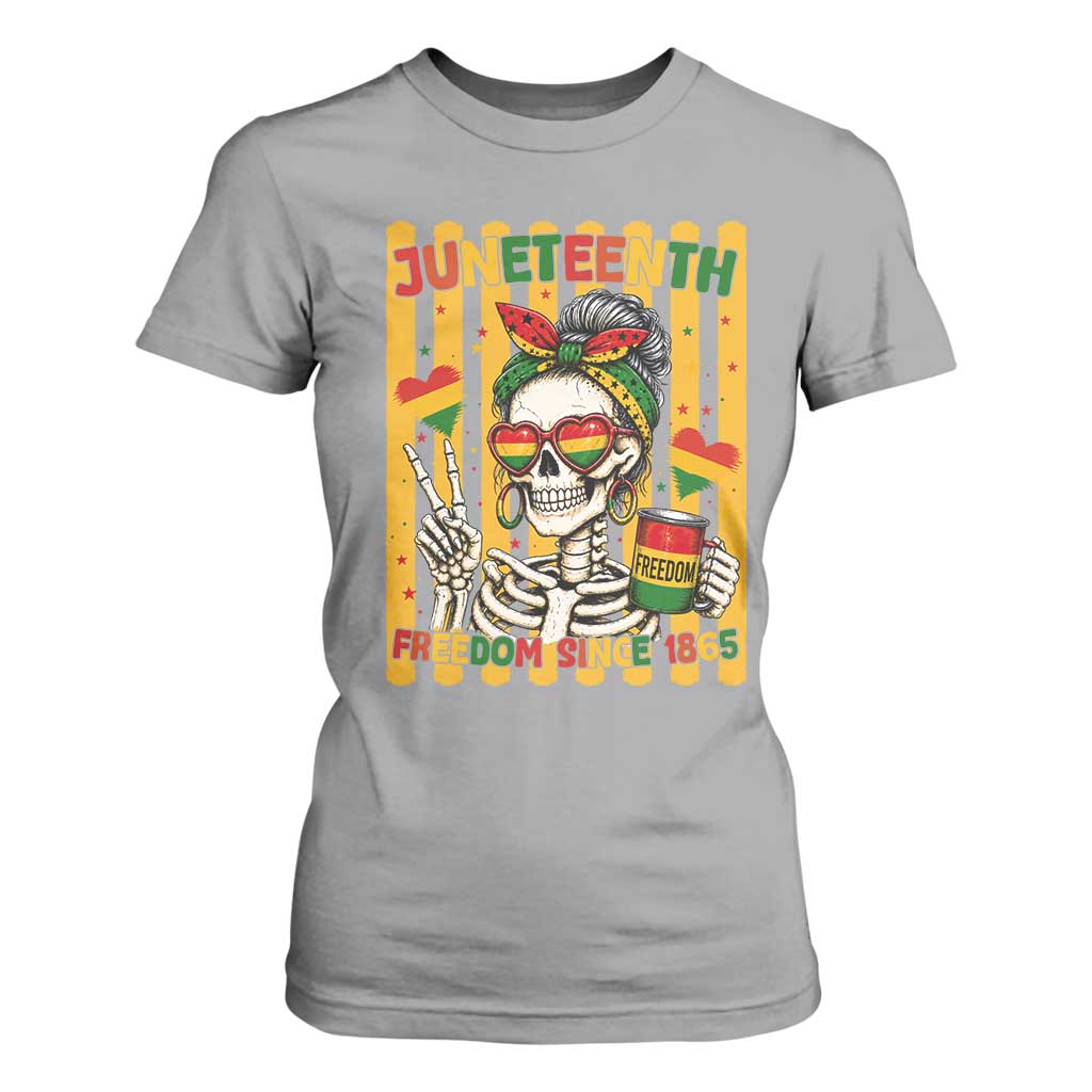 Skeleton Juneteenth Freedom T Shirt For Women African American Pride Gift