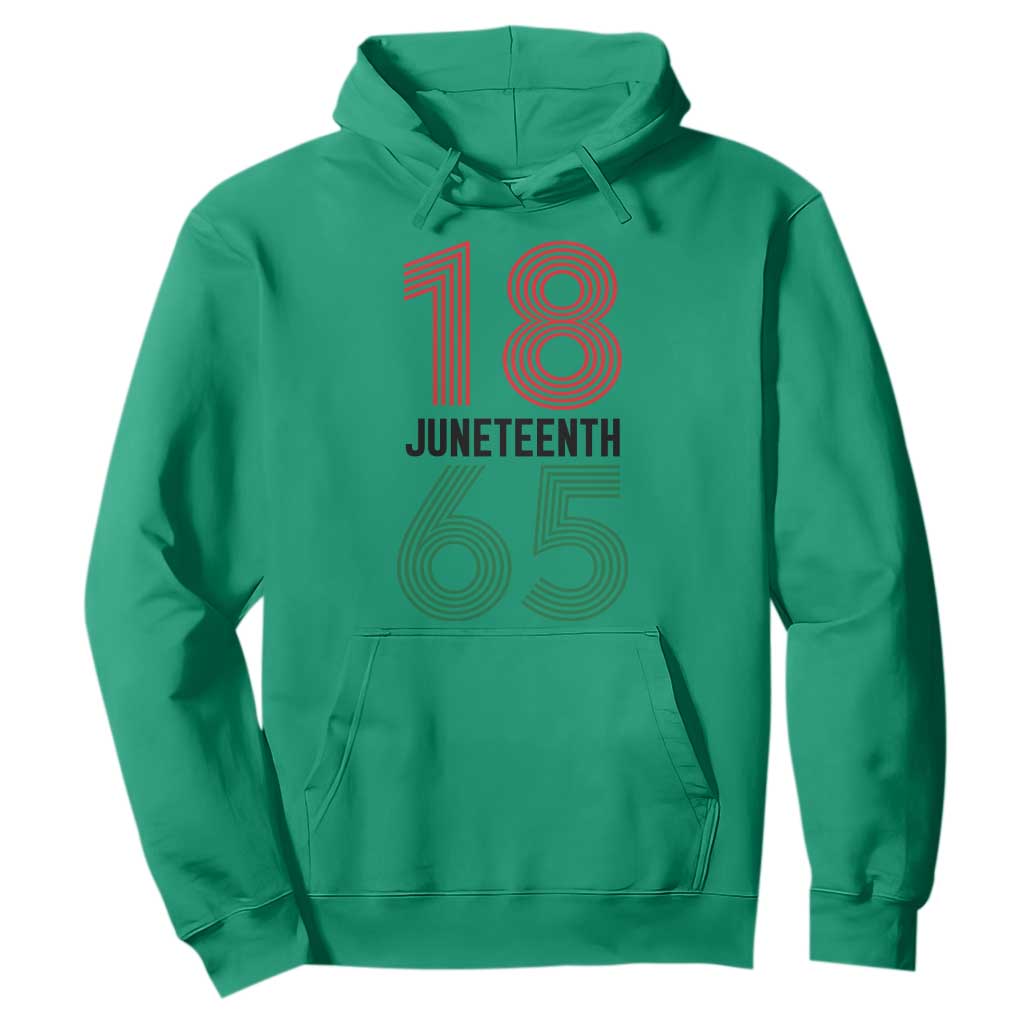 Vintage Juneteenth 1865 Hoodie Retro Striped Number Graphic