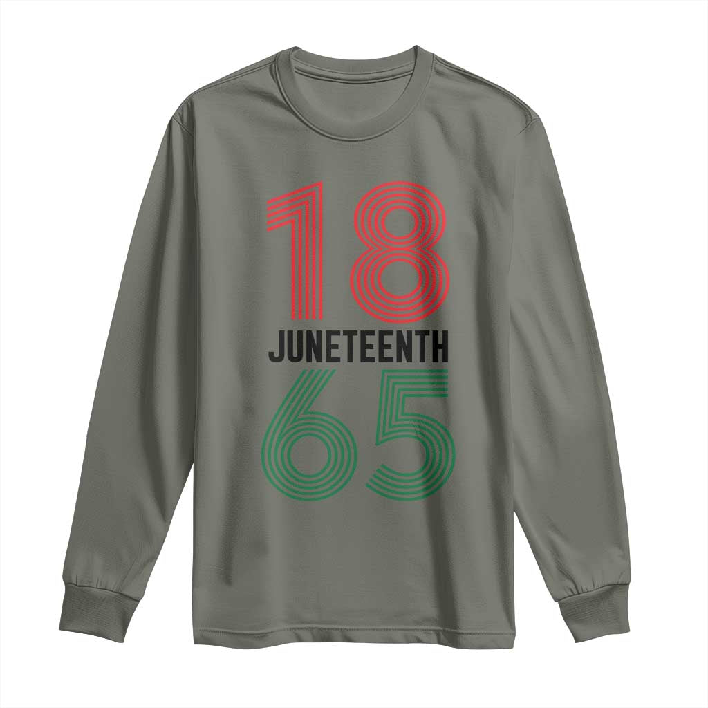 Vintage Juneteenth 1865 Long Sleeve Shirt Retro Striped Number Graphic