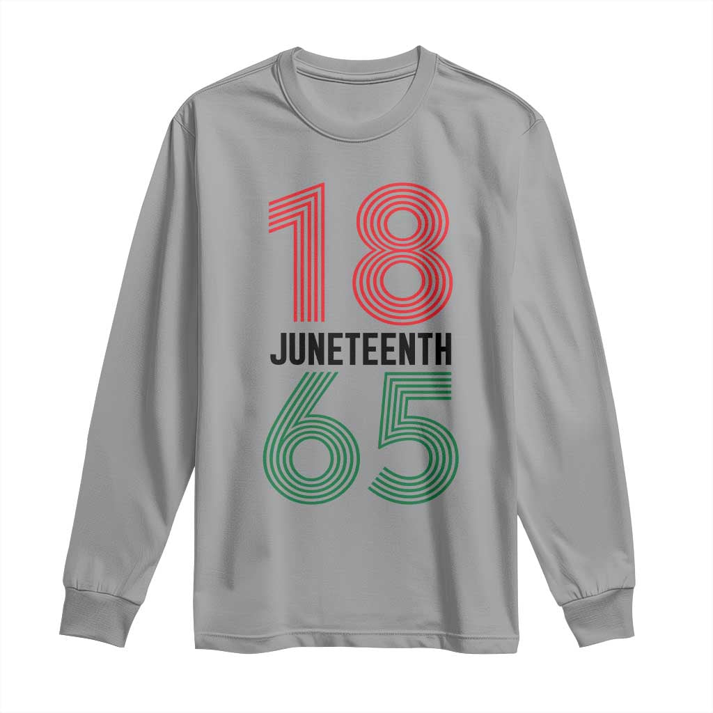 Vintage Juneteenth 1865 Long Sleeve Shirt Retro Striped Number Graphic