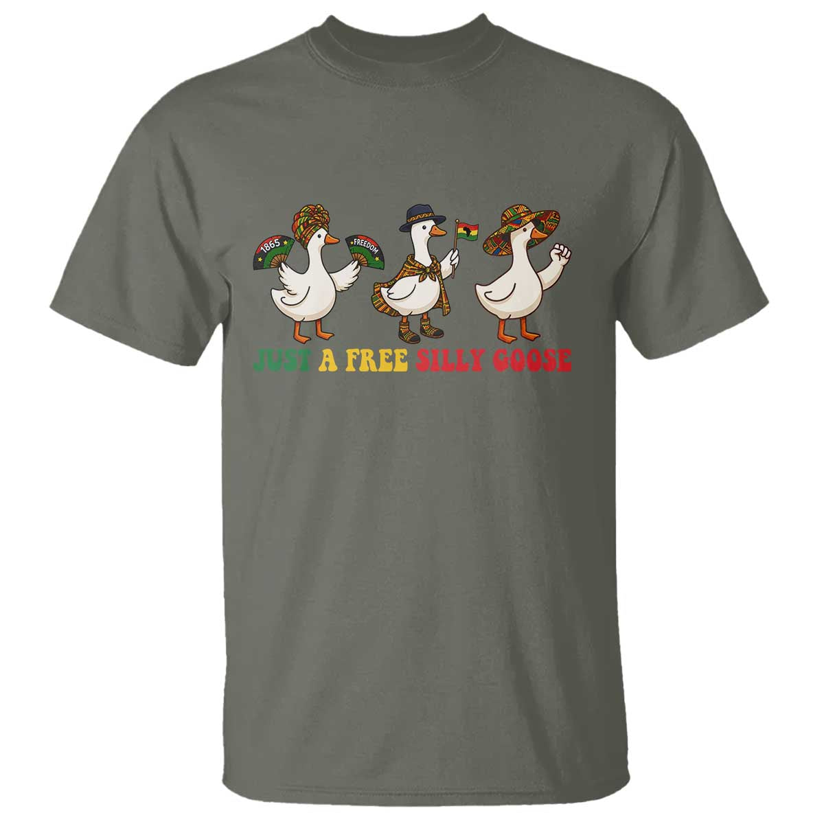 Funny Just A Free Silly Goose T Shirt Juneteenth Freedom Day