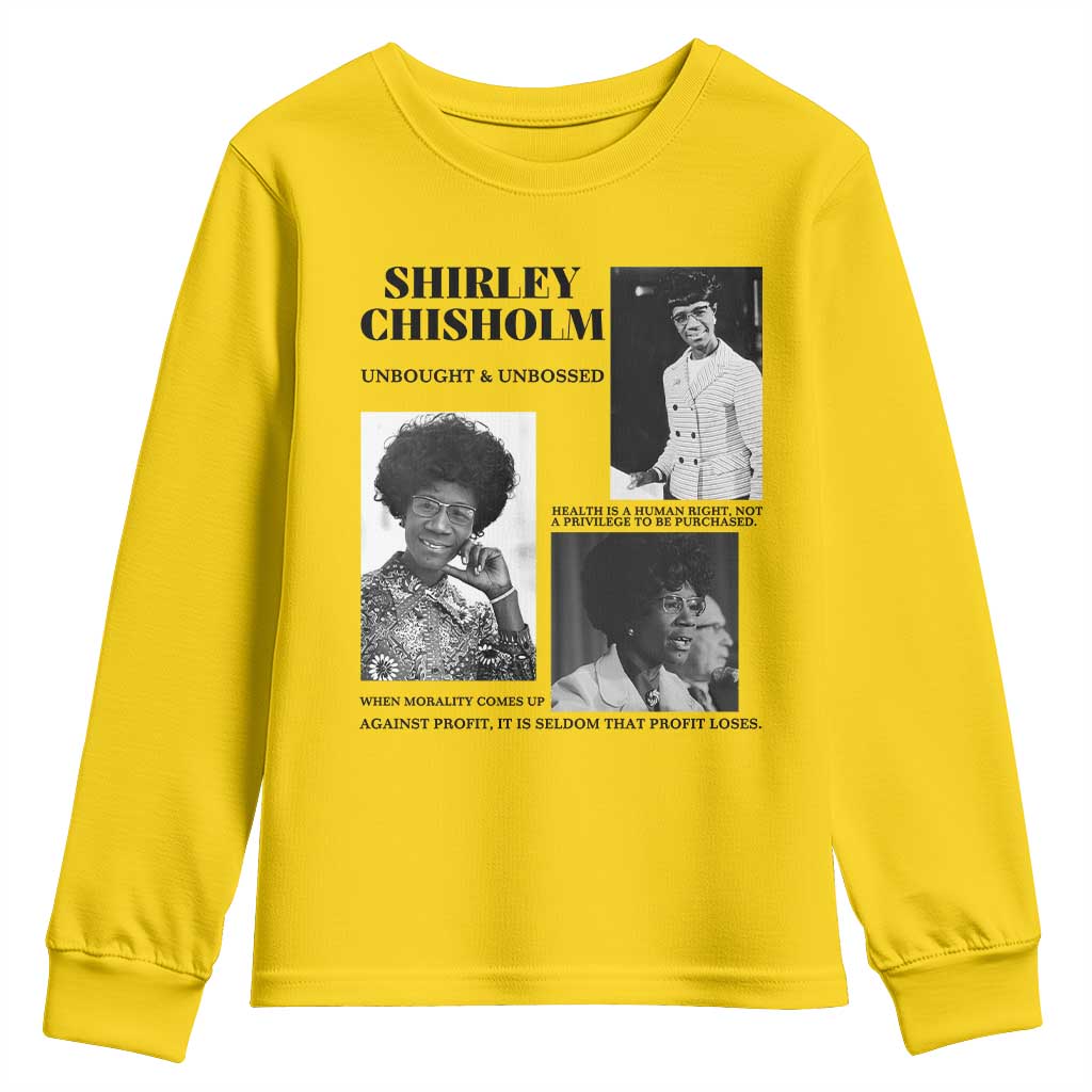Shirley Chisholm Unbought And Unbossed Youth Sweatshirt Vintage Feminist Poster