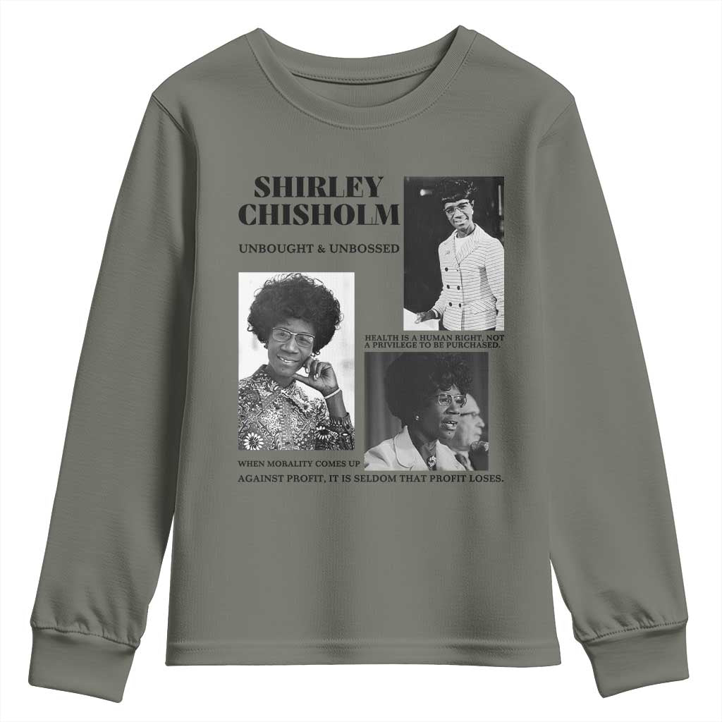 Shirley Chisholm Unbought And Unbossed Youth Sweatshirt Vintage Feminist Poster