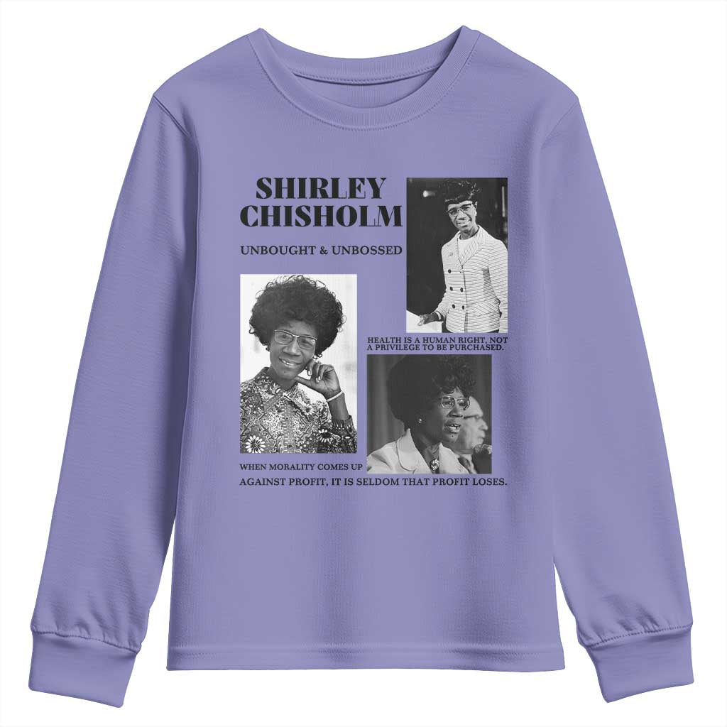 Shirley Chisholm Unbought And Unbossed Youth Sweatshirt Vintage Feminist Poster