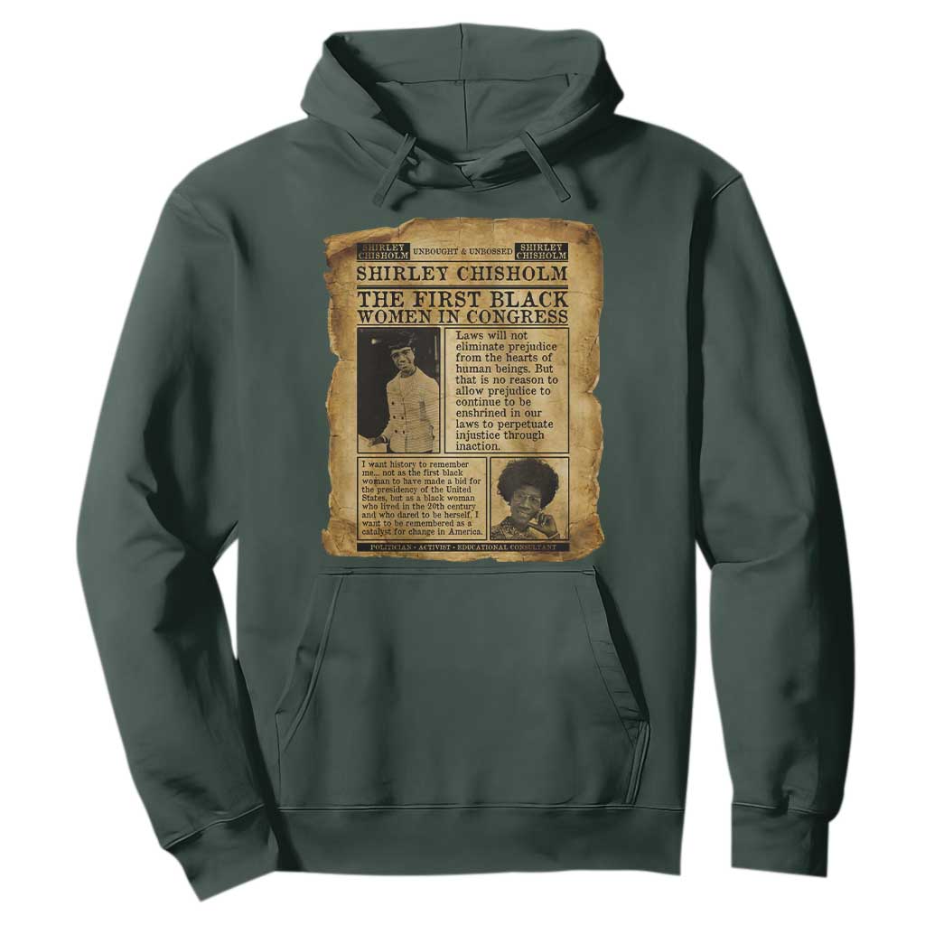 Vintage Newspaper Shirley Chisholm Hoodie First Black Woman In Congress