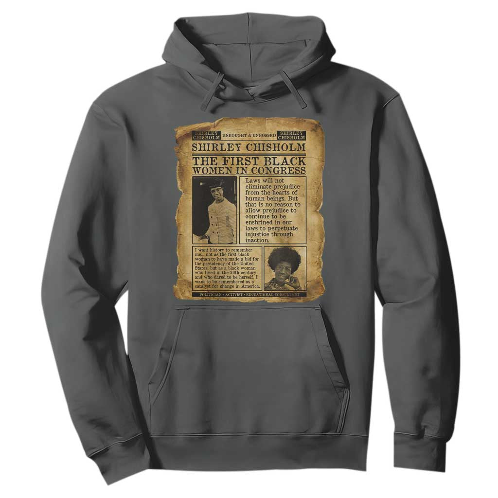 Vintage Newspaper Shirley Chisholm Hoodie First Black Woman In Congress
