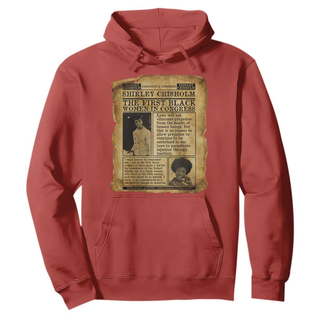 Vintage Newspaper Shirley Chisholm Hoodie First Black Woman In Congress