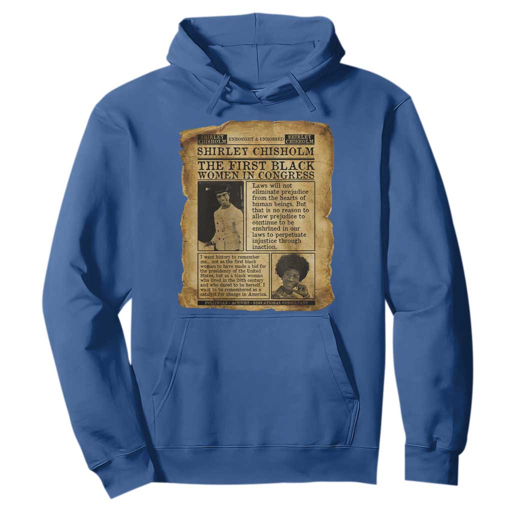 Vintage Newspaper Shirley Chisholm Hoodie First Black Woman In Congress