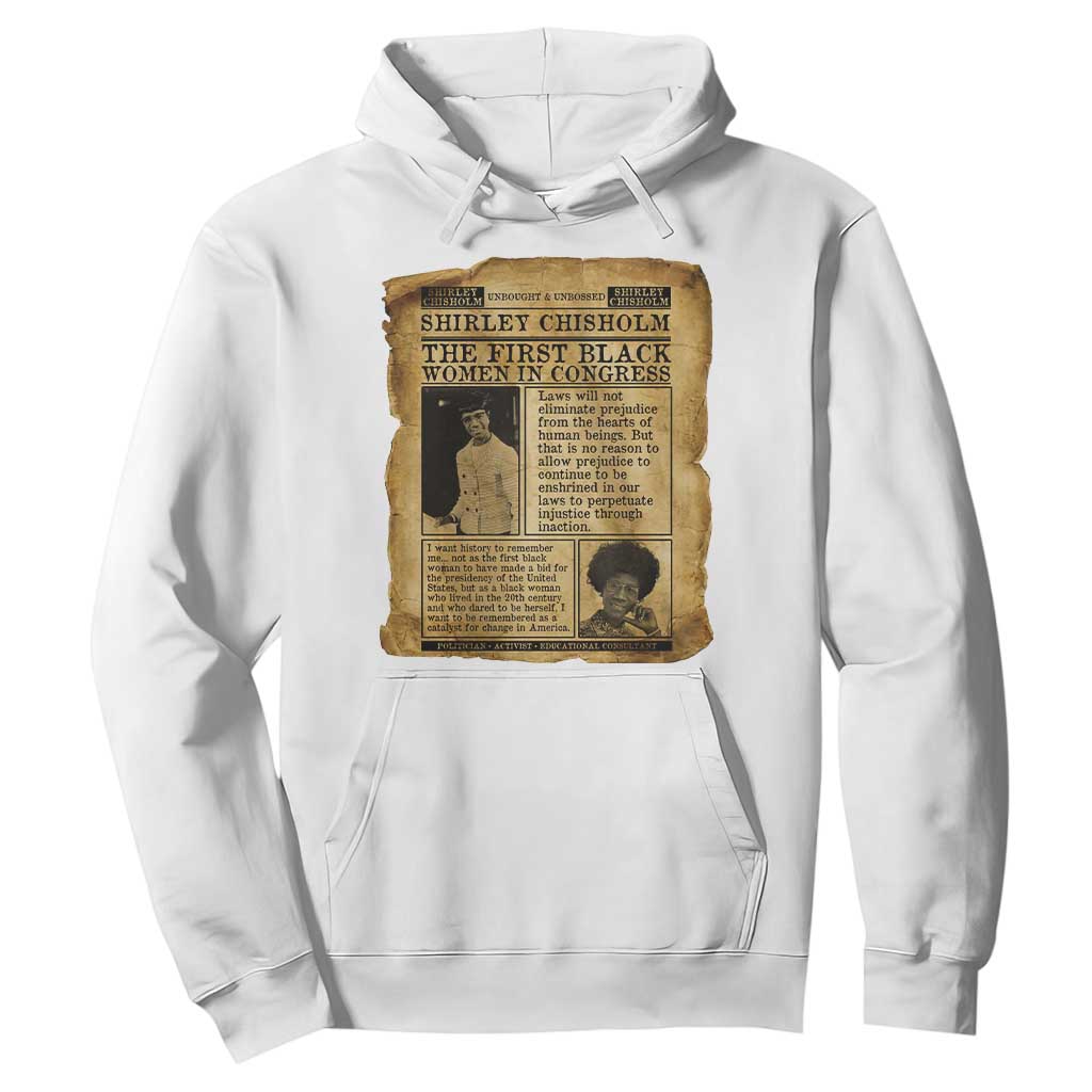 Vintage Newspaper Shirley Chisholm Hoodie First Black Woman In Congress