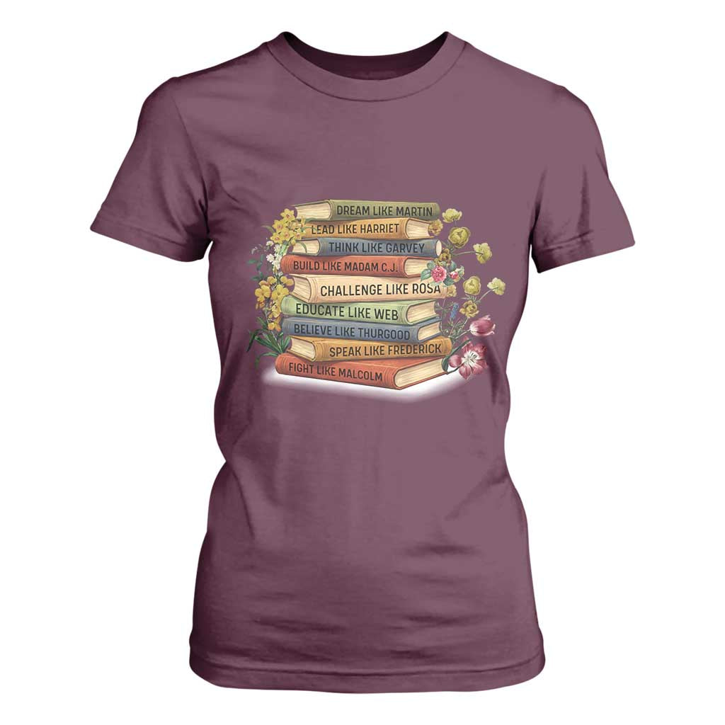 Black History Leaders Book T Shirt For Women African American Teachers - African Pride