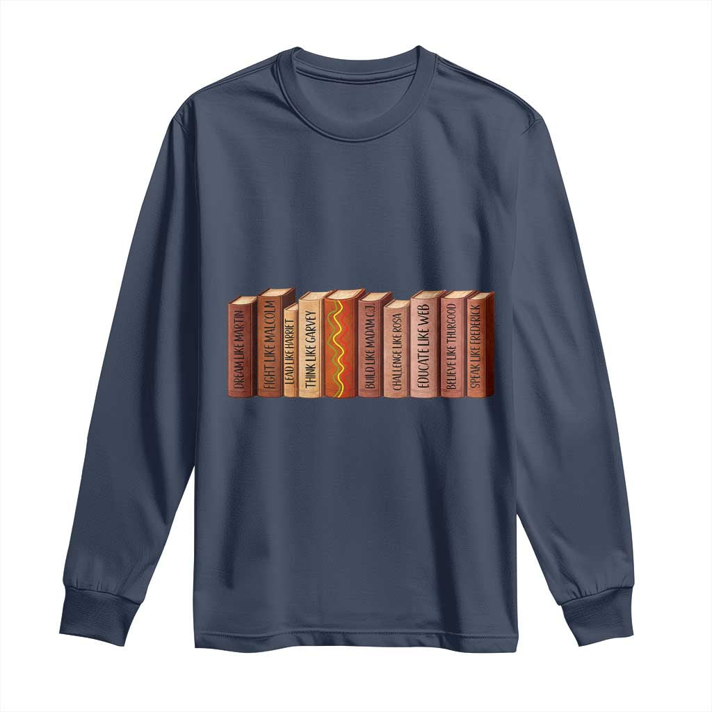 African American Teachers Gift Long Sleeve Shirt Black History Leaders Book - African Pride