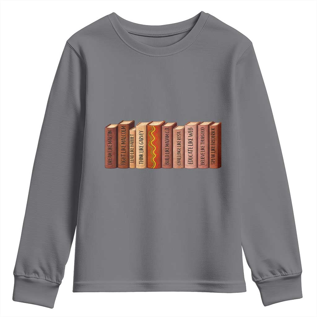 African American Teachers Gift Youth Sweatshirt Black History Leaders Book - African Pride