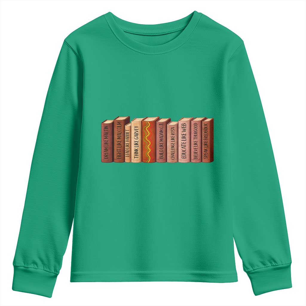African American Teachers Gift Youth Sweatshirt Black History Leaders Book - African Pride