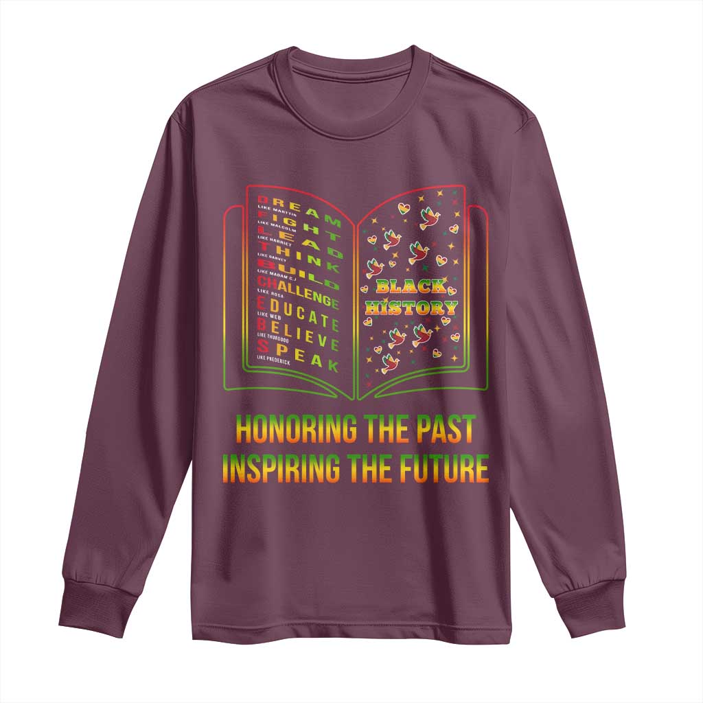 Black History Leaders Book Long Sleeve Shirt African American History For Teachers - African Pride