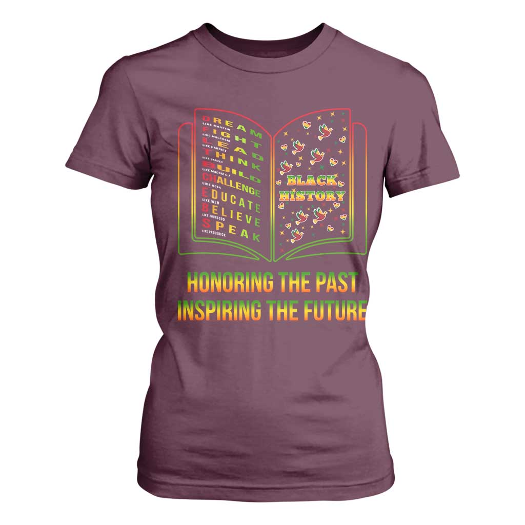 Black History Leaders Book T Shirt For Women African American History For Teachers - African Pride