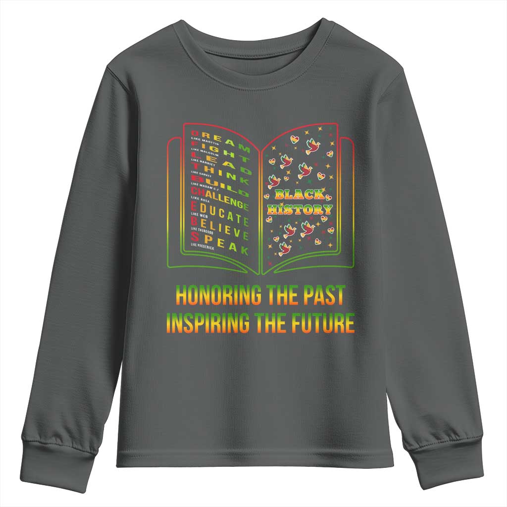Black History Leaders Book Youth Sweatshirt African American History For Teachers - African Pride