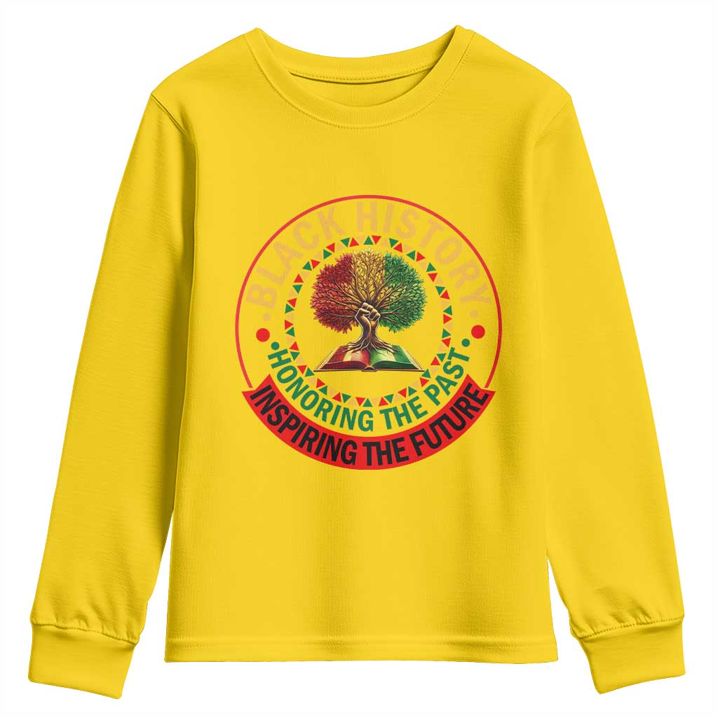 Black History Month Quote Youth Sweatshirt Honoring The Past Inspiring The Future Gift - African Pride