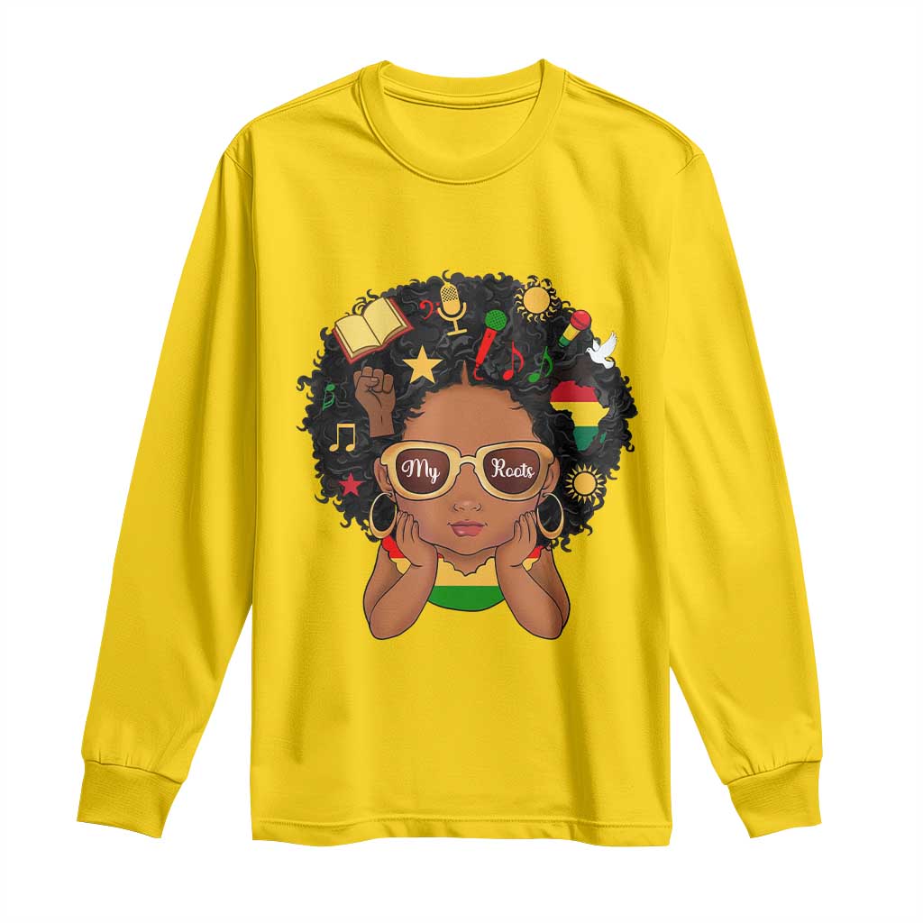 My Roots Black History Culture Pride Long Sleeve Shirt African American Heritage - African Pride