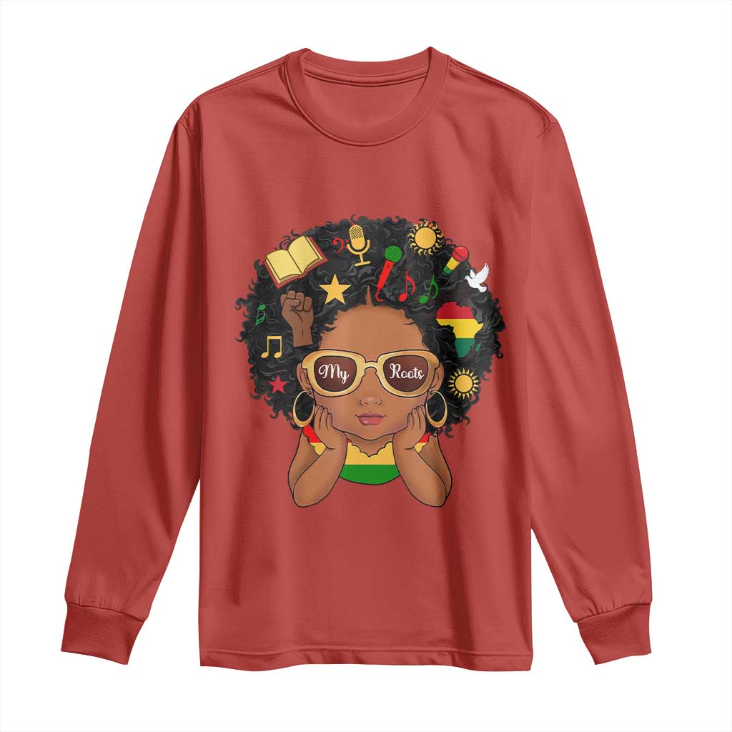 My Roots Black History Culture Pride Long Sleeve Shirt African American Heritage - African Pride