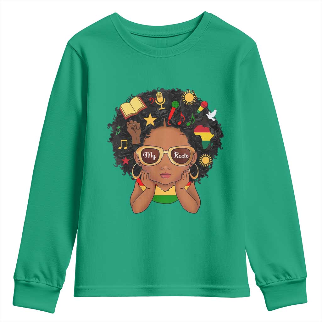 My Roots Black History Culture Pride Youth Sweatshirt African American Heritage - African Pride