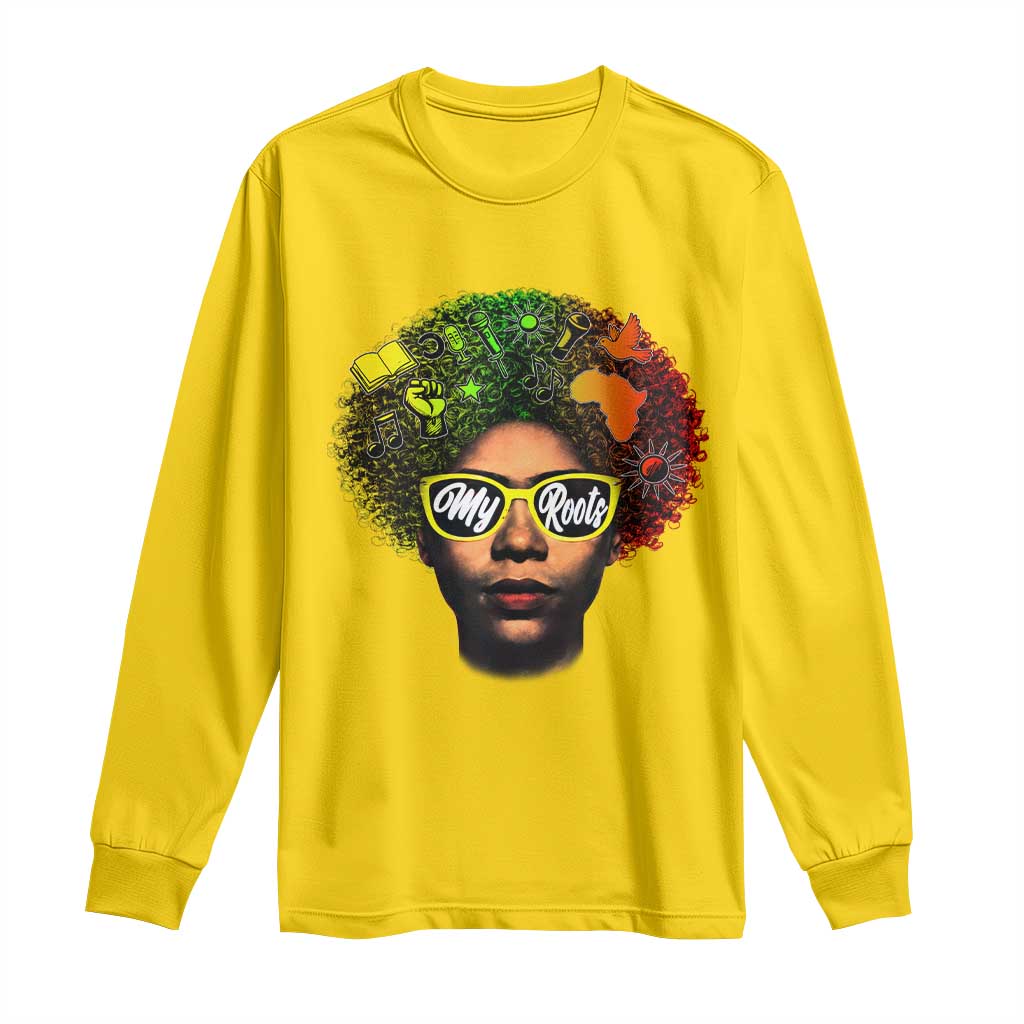 Black History Month Long Sleeve Shirt My Roots African American Pride Gift - African Pride