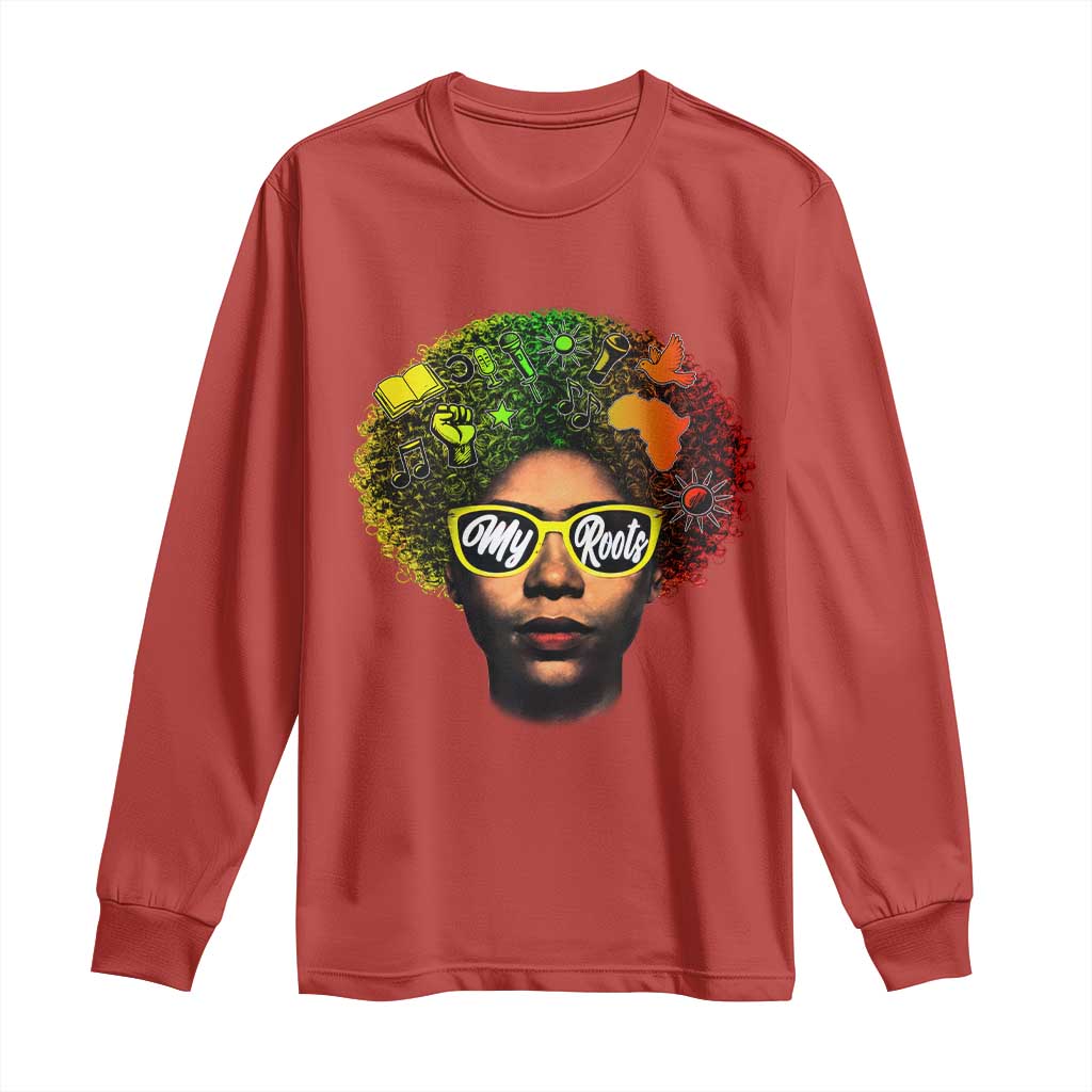 Black History Month Long Sleeve Shirt My Roots African American Pride Gift - African Pride